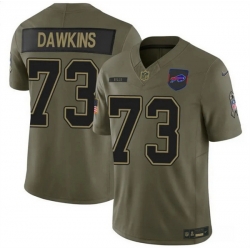 Men Buffalo Bills 73 Dion Dawkins Olive 2025 F U S E  Salute to Service Limited Stitched Football Jersey
