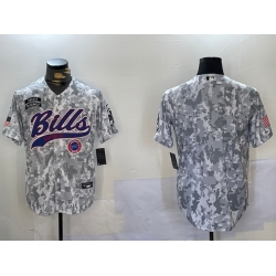 Men Buffalo Bills Blank 2024 Arctic Camo Salute To Service Stitched Baseball Jersey 1