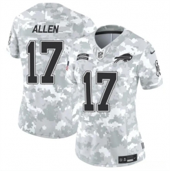 Women Buffalo Bills 17 Josh Allen 2024 F U S E Arctic Camo Salute To Service Limited Stitched Football Jersey