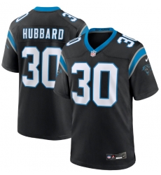 Men Carolina Panthers #30 Chuba Hubbard Black F U S E Stitched NFL Jersey