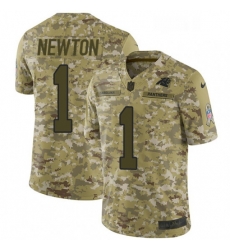 Mens Nike Carolina Panthers 1 Cam Newton Limited Camo 2018 Salute to Service NFL Jersey