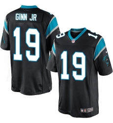 Nike Panthers #19 Ted Ginn Jr Black Team Color Mens Stitched NFL Elite Jersey