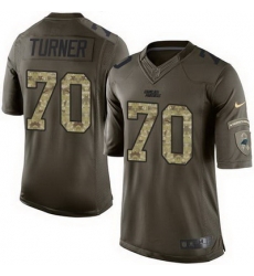 Nike Panthers #70 Trai Turner Green Mens Stitched NFL Limited Salute to Service Jersey