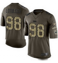 Nike Panthers #98 Star Lotulelei Green Mens Stitched NFL Limited Salute to Service Jersey