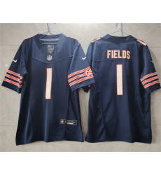 Men Chicago Bears 1 Justin Fields Navy 2023 F U S E Vapor Untouchable Limited Stitched Football Jersey