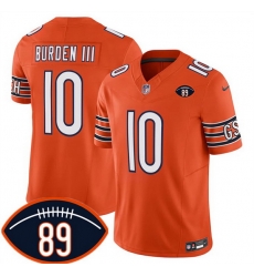 Men Chicago Bears  10 Luther Burden III Orange 2026 F U S E  With Mike Ditka 89 Patch Vapor Untouchable Limited Stitched Football Jersey