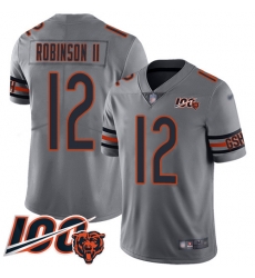 Men Chicago Bears 12 Allen Robinson Limited Silver Inverted Legend 100th Season Football Jersey