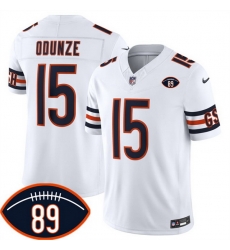 Men Chicago Bears  15 Rome Odunze White 2026 F U S E  With Mike Ditka 89 Patch Vapor Untouchable Limited Stitched Football Jersey