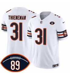 Men Chicago Bears 31 Dillon Thieneman White 2026 F U S E With Mike Ditka 89 Patch Vapor Untouchable Limited Stitched Football Jersey Men Chicago Bears 31 Dillon Thieneman White 2026 F U S E With Mike Ditka 89 Patch Vapor Untouchable Limited Stitched Football Jersey