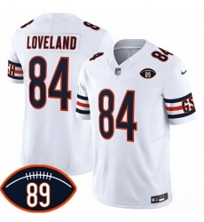 Men Chicago Bears  84 Colston Loveland White 2026 F U S E  With Mike Ditka 89 Patch Vapor Untouchable Limited Stitched Football Jersey