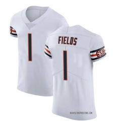 Men Nike Justin Fields White Chicago Bears #1 2021 NFL Vapor Elite Jersey