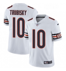 Mens Nike Chicago Bears 10 Mitchell Trubisky White Vapor Untouchable Limited Player NFL Jersey