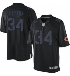 Mens Nike Chicago Bears 34 Walter Payton Limited Black Impact NFL Jersey