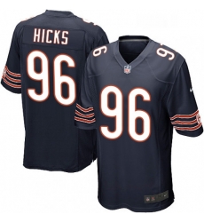 Mens Nike Chicago Bears 96 Akiem Hicks Game Navy Blue Team Color NFL Jersey