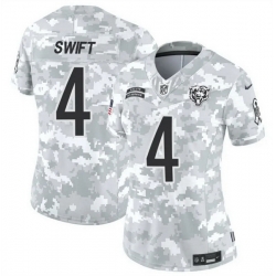 Women Chicago Bears 4 D 27Andre Swift 2024 F U S E Arctic Camo Salute To Service Limited Stitched Football Jersey