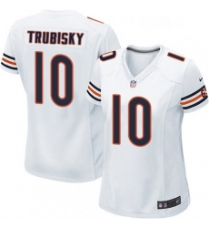 Womens Nike Chicago Bears 10 Mitchell Trubisky Game White NFL Jersey