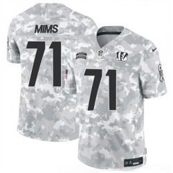 Men Cincinnati Bengals 71 Amarius Mims 2024 F U S E Arctic Camo Salute To Service Limited Stitched Football Jersey