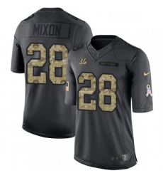 Mens Nike Cincinnati Bengals 28 Joe Mixon Limited Black 2016 Salute to Service NFL Jersey