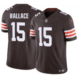 Men Cleveland Browns  15 Tylan Wallace Brown 2026 F U S E  Vapor Limited Stitched Football Jersey