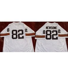 Men Cleveland Browns  82 Ozzie Newsome White Stitched Football Jersey