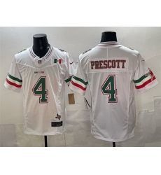 Men Dallas Cowboys 4 Dak Prescott 2024 Mexico White F U S E Stitched Football Jersey Men Dallas Cowboys 4 Dak Prescott 2024 Mexico White F U S E Stitched Football Jersey