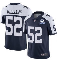 Nike Cowboys 52 Connor Williams Navy Blue Thanksgiving Men Stitched With Established In 1960 Patch NFL Vapor Untouchable Limited Throwback Jersey