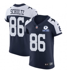 Nike Cowboys 86 Dalton Schultz Navy Blue Thanksgiving Men Stitched With Established In 1960 Patch NFL Vapor Untouchable Throwback Elite Jersey