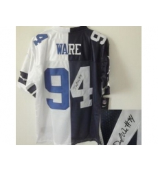 Nike Dallas Cowboys 94 DeMarcus Ware Blue White Elite Split Signed NFL Jersey