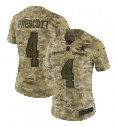 Womens Nike Dallas Cowboys 4 Dak Prescott Limited Camo 2018 Salute to Service NFL Jersey