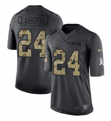 Nike Cowboys #24 Morris Claiborne Black Youth Stitched NFL Limited 2016 Salute to Service Jersey