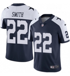 Youth Nike Dallas Cowboys 22 Emmitt Smith Navy Blue Throwback Alternate Vapor Untouchable Limited Player NFL Jersey