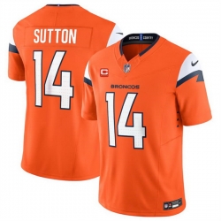 Men Denver Broncos 14 Courtland Sutton Orange 2024 F U S E  With 4 Star C Patch Vapor Limited Stitched Football Jersey