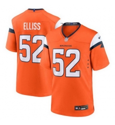Men Denver Broncos 52 Jonah Elliss Orange 2025 Alternate Stitched Game Jersey