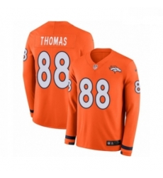 Men Nike Denver Broncos 88 Demaryius Thomas Limited Orange Therma Long Sleeve NFL Jersey