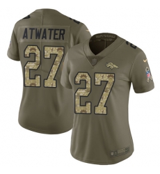 Nike Broncos #27 Steve Atwater Olive Camo Womens Stitched NFL Limited 2017 Salute to Service Jersey