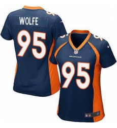 Nike Broncos #95 Derek Wolfe Blue Alternate Womens Stitched NFL New Elite Jersey