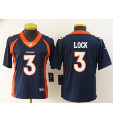 Women Nike Broncos 3 Drew Lock Navy Women Vapor Untouchable Limited Jersey