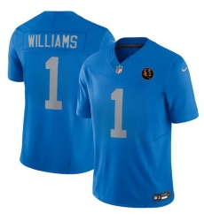 Men Detroit Lions 1 Jameson Williams Blue 2025 F U S E With John Madden Patch Vapor Limited Stitched Jersey Men Detroit Lions 1 Jameson Williams Blue 2025 F U S E With John Madden Patch Vapor Limited Stitched Jersey
