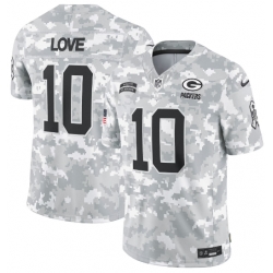 Men Green Bay Packers #10 Jordan Love 2024 Arctic Camo Salute To Service Limited Stitched Football Jersey