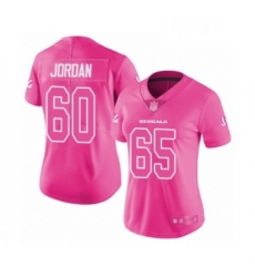 Womens Cincinnati Bengals 60 Michael Jordan Limited Pink Rush Fashion Football Jersey