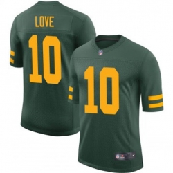 Youth Green Bay Packers 10 Jordan Love Rush Vapor Limited Throwback Stitched Football Jersey