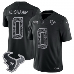 Men Houston Texans  0 Azeez Al Shaair Black F U S E  2026 Salute to Service Limited Stitched Football Jersey