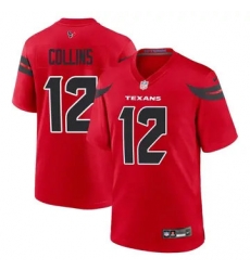 Men Houston Texans 12 Nico Collins Red 2024 2nd Alternate F U S E Vapor Stitched Jersey