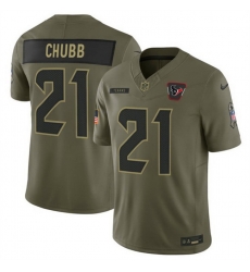 Men Houston Texans 21 Nick Chubb Olive 2025 F U S E Salute to Service Limited Stitched Football Jersey Men Houston Texans 21 Nick Chubb Olive 2025 F U S E Salute to Service Limited Stitched Football Jersey