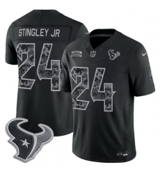 Men Houston Texans  24 Derek Stingley Jr  Black F U S E  2026 Salute to Service Limited Stitched Football Jersey