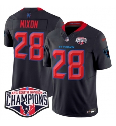 Men Houston Texans 28 Joe Mixon Navy 2nd Alternate F U S E  2024 AFC South Division Champions Vapor Limited Stitched Football Jersey