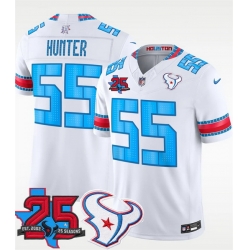 Men Houston Texans  55 Danielle Hunter White 2026 25th Anniversary Patch F U S E   HOUSTON US  Rivalries Collection Limited Stitched Football Jersey