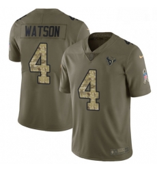 Men Nike Houston Texans 4 Deshaun Watson Limited OliveCamo 2017 Salute to Service NFL Jersey