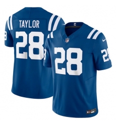 Men Indianapolis Colts 28 Jonathan Taylor Blue 2023 F U S E Vapor Untouchable Stitched Football Jersey