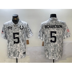 Men Indianapolis Colts 5 Anthony Richardson 2024 F U S E Arctic Camo Salute To Service Limited Stitched Football Jersey